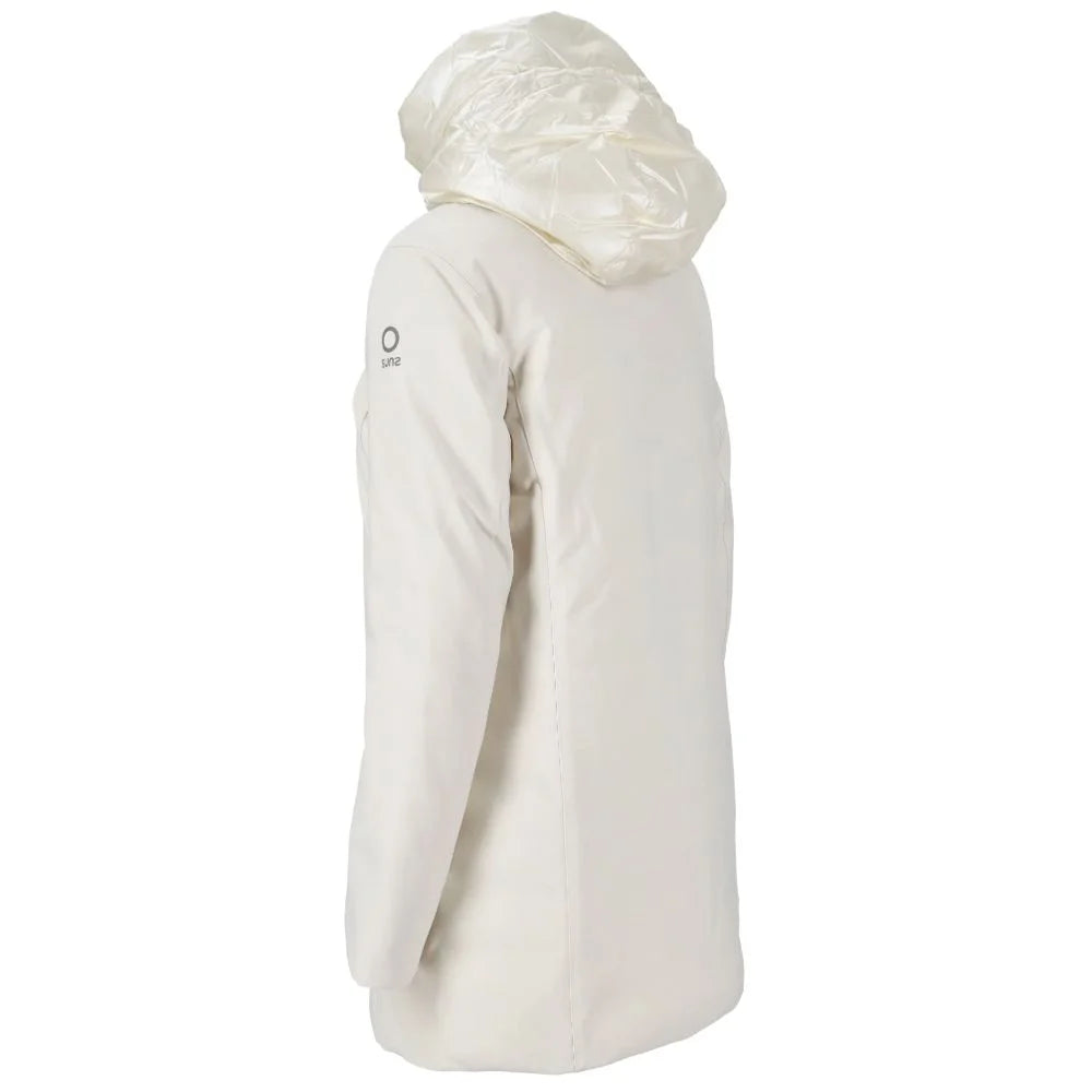 Suns White Polyester Jackets & Coat - Parkas