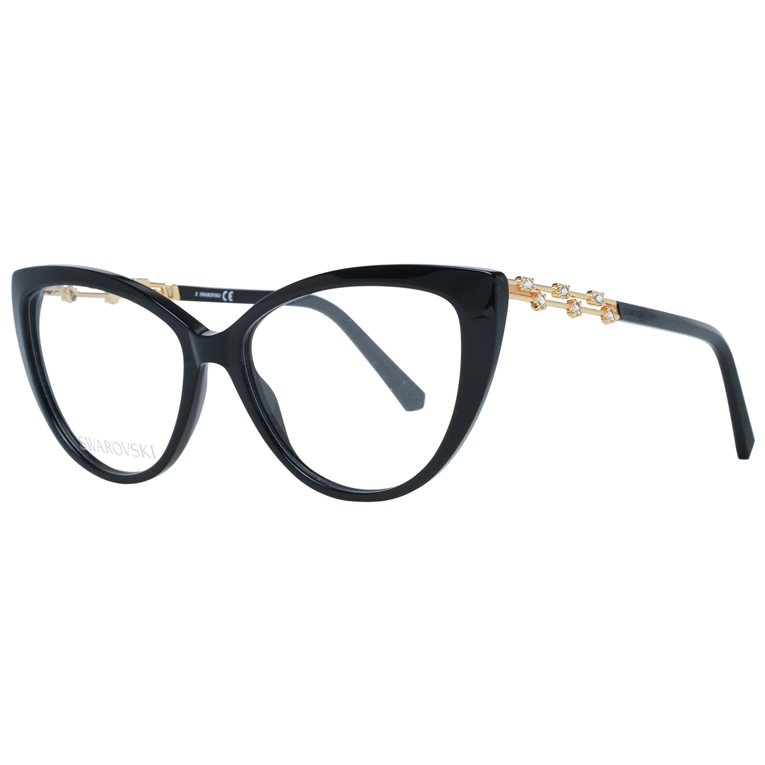 Swarovski Elegant Black Cat Eye Designer Eyeglasses - Eyeglasses