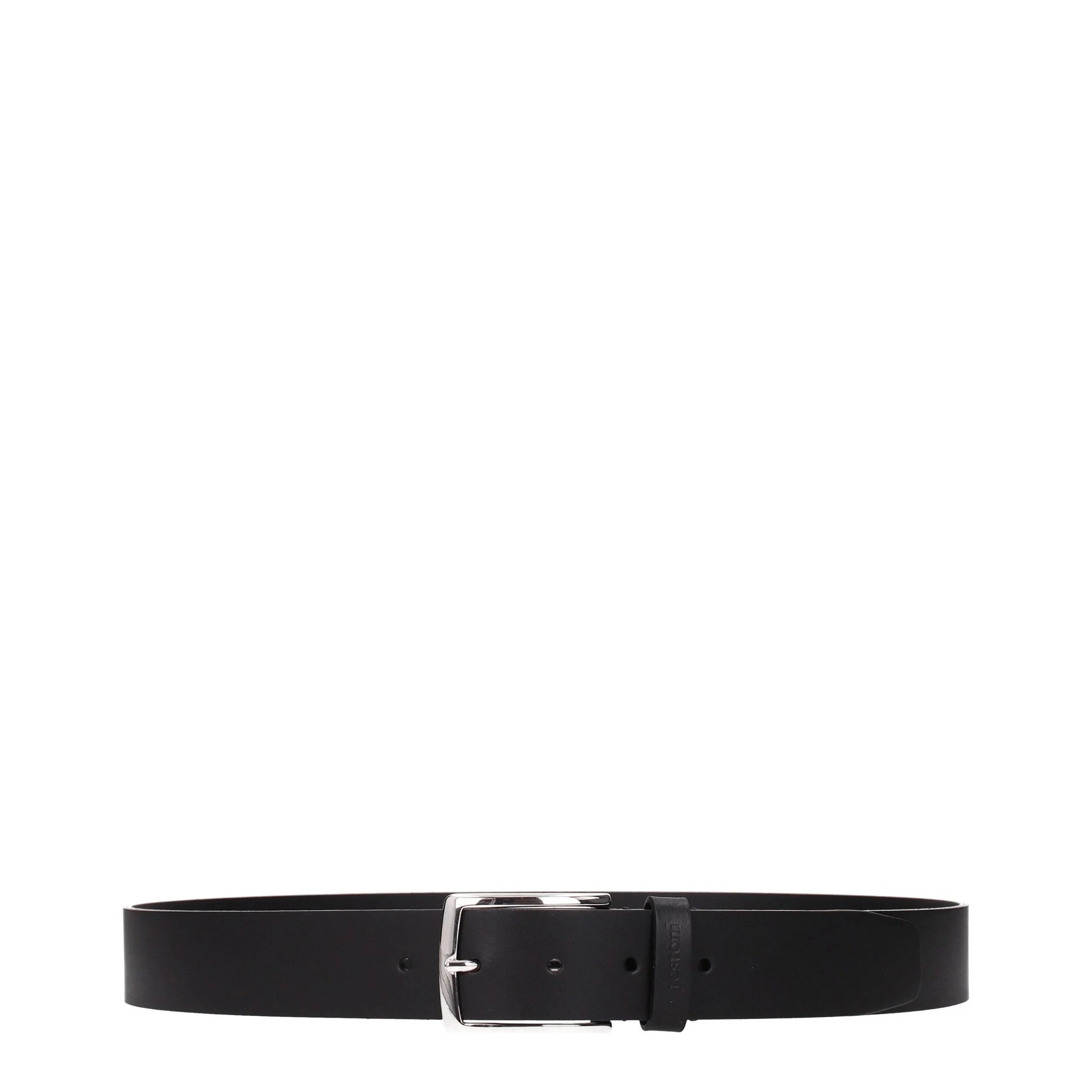 Testoni Black Leather Regular Belts - Belts