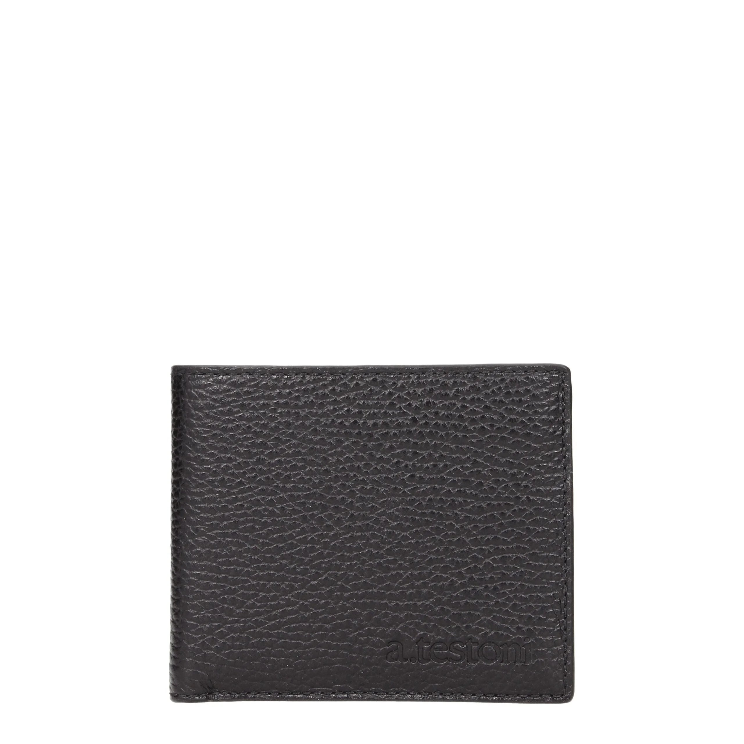 Testoni Black Leather Wallets - Wallets