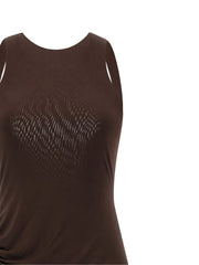 The Andamane Brown Polyester Long Dress - IT40