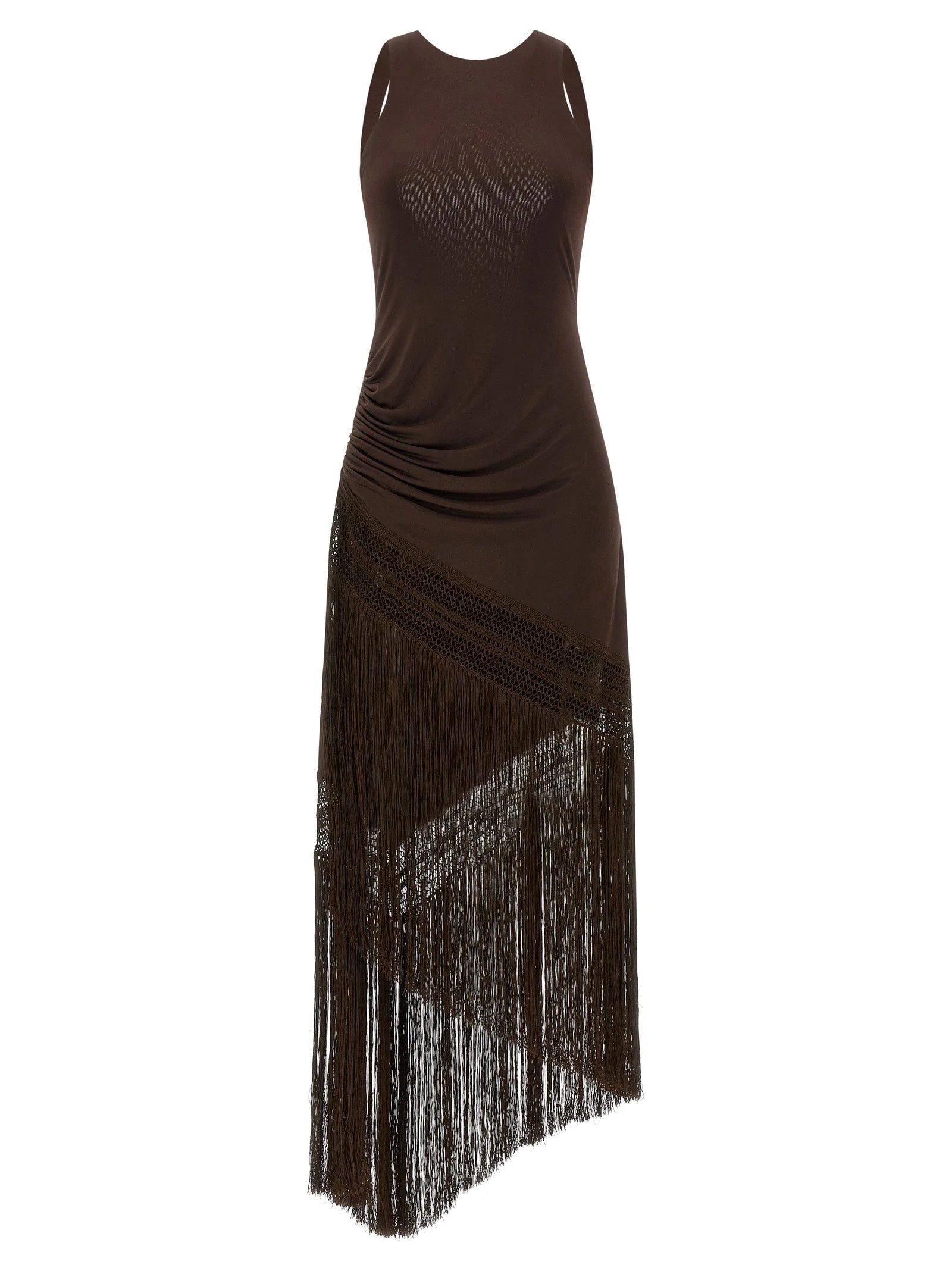 The Andamane Brown Polyester Long Dress - IT40