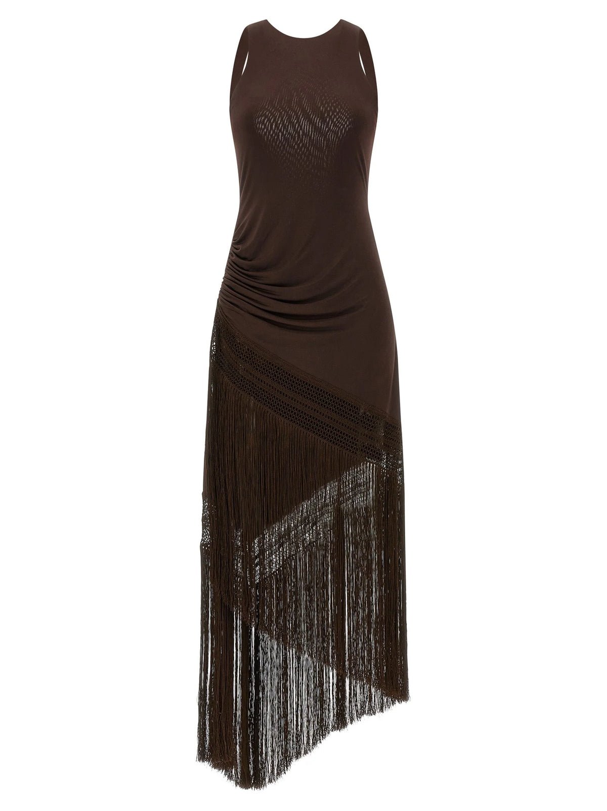 The Andamane Brown Polyester Long Dress - IT40