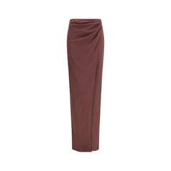 The Andamane Brown Silk Midi Skirt - IT40 | M