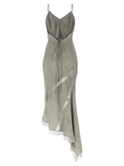 The Andamane Gray Viscose Long Dress