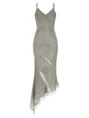 The Andamane Gray Viscose Long Dress