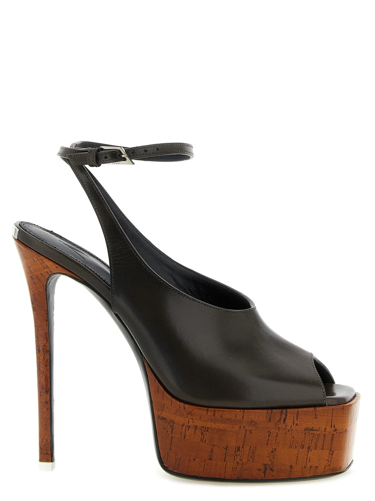 The Attico Bicolor Calfskin Stiletto Heel Sandals - EU37/US7