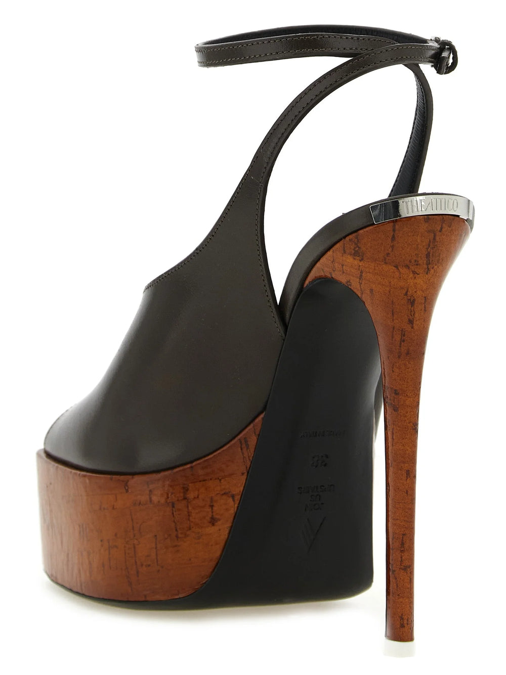 The Attico Bicolor Calfskin Stiletto Heel Sandals - EU37/US7