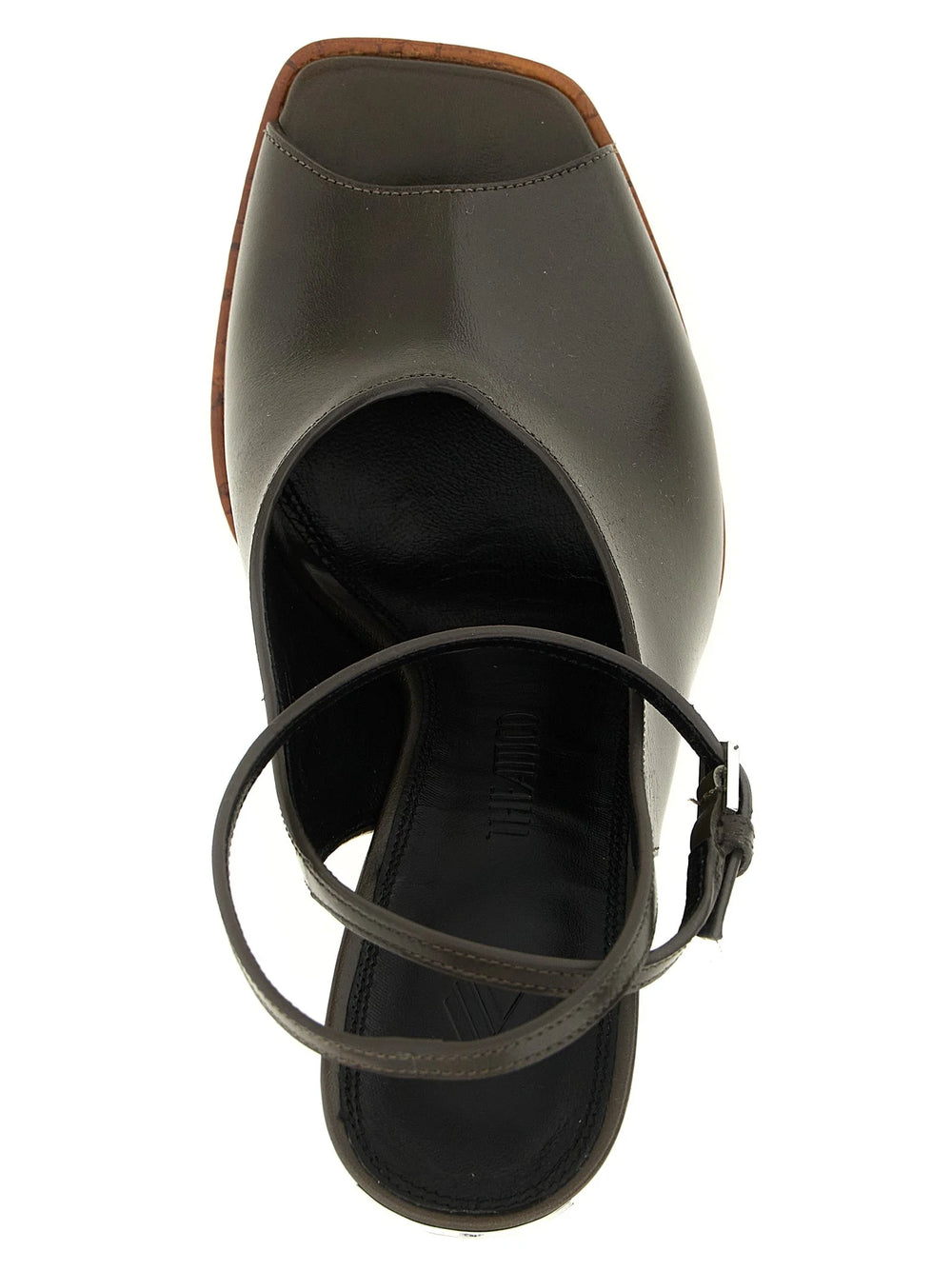 The Attico Bicolor Calfskin Stiletto Heel Sandals - EU37/US7