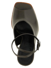 The Attico Bicolor Calfskin Stiletto Heel Sandals - EU37/US7
