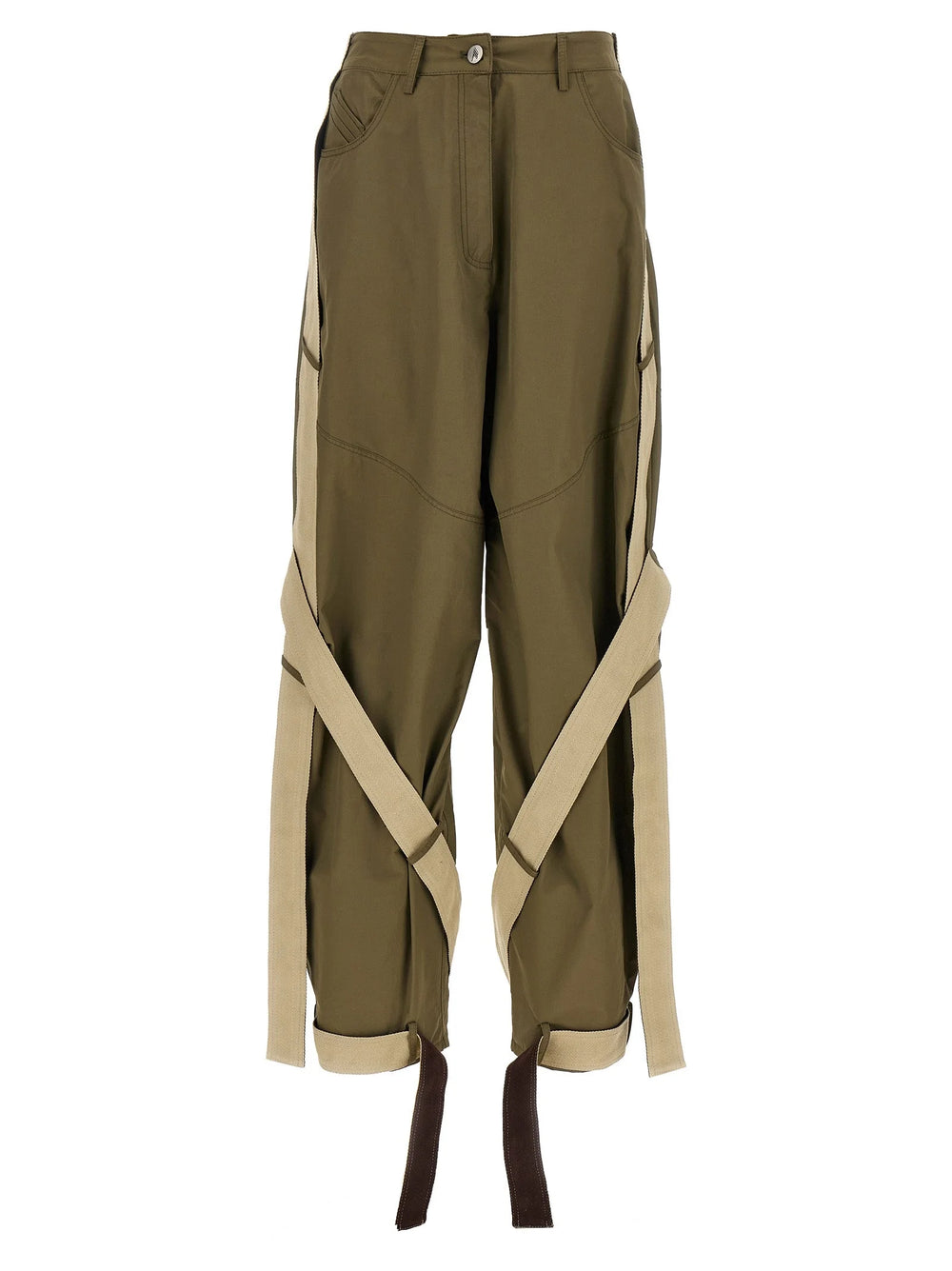The Attico Bicolor Cotton Cargo Pants - IT40