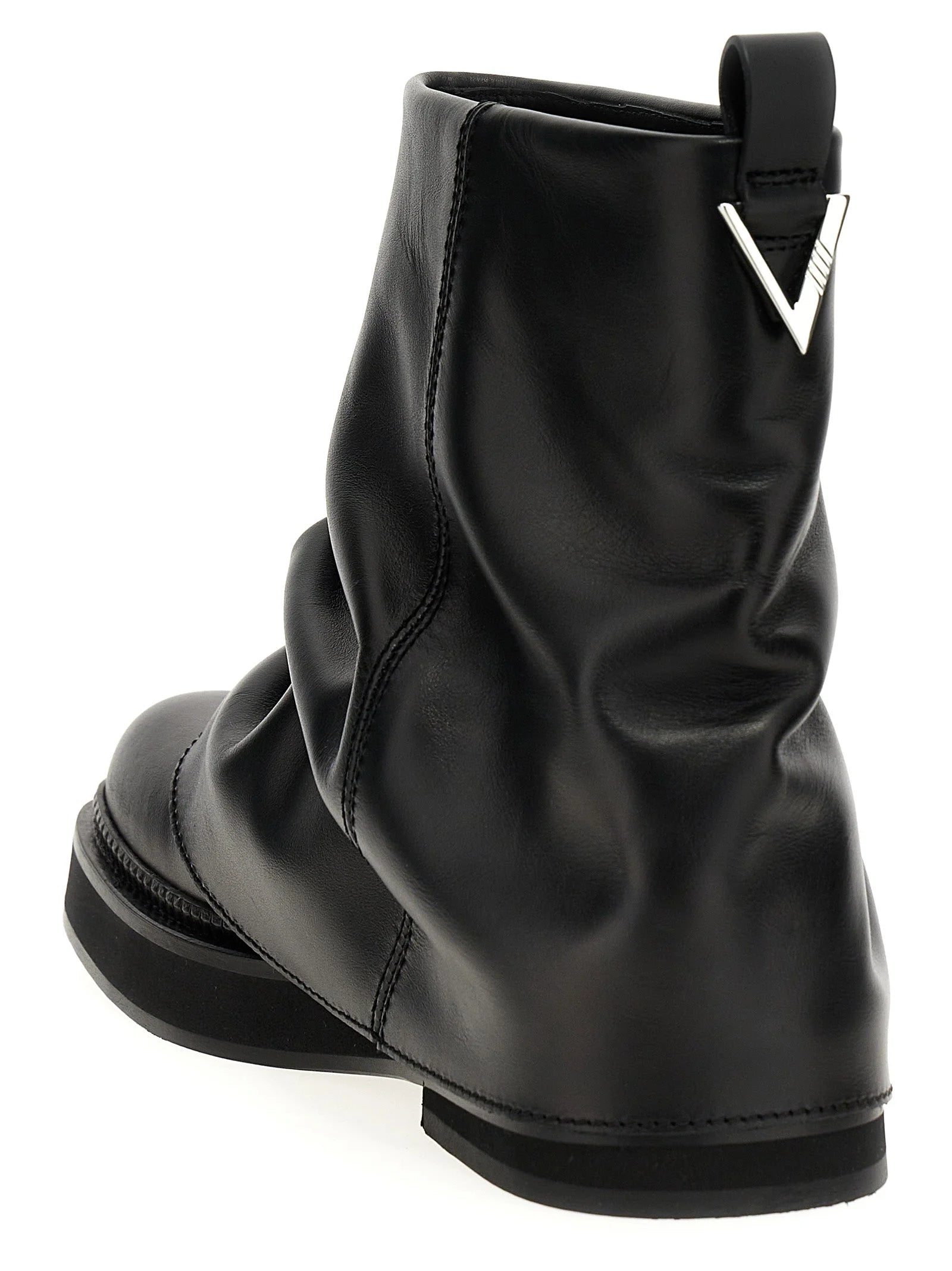 The Attico Black Calfskin Ankle Boots - EU36/US6