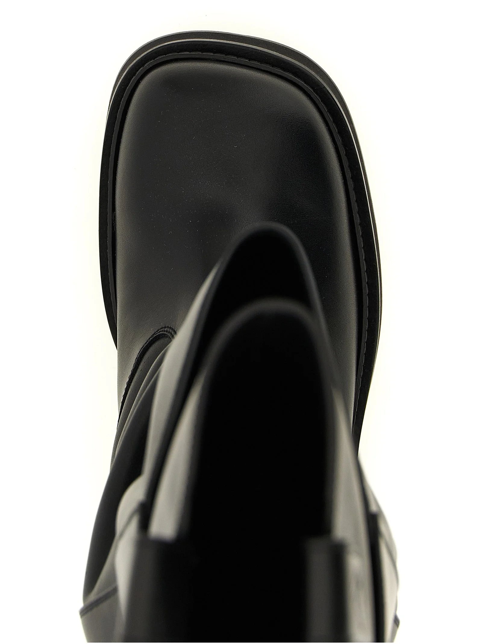 The Attico Black Calfskin Over The Knee