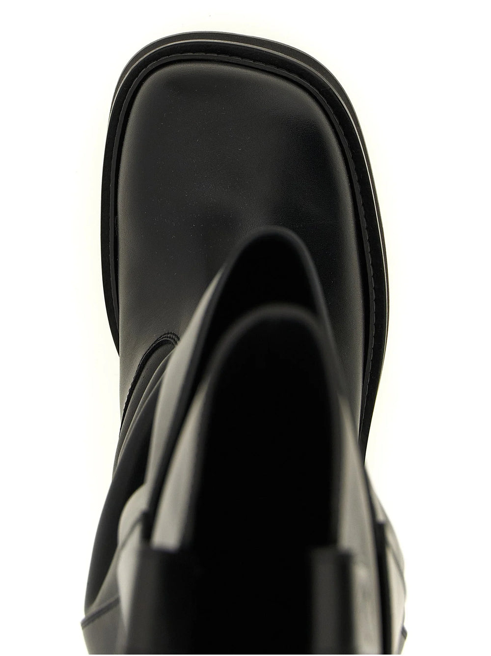 The Attico Black Calfskin Over The Knee
