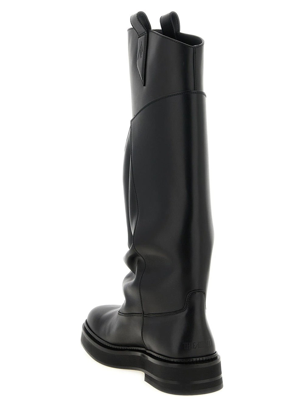 The Attico Black Calfskin Over The Knee