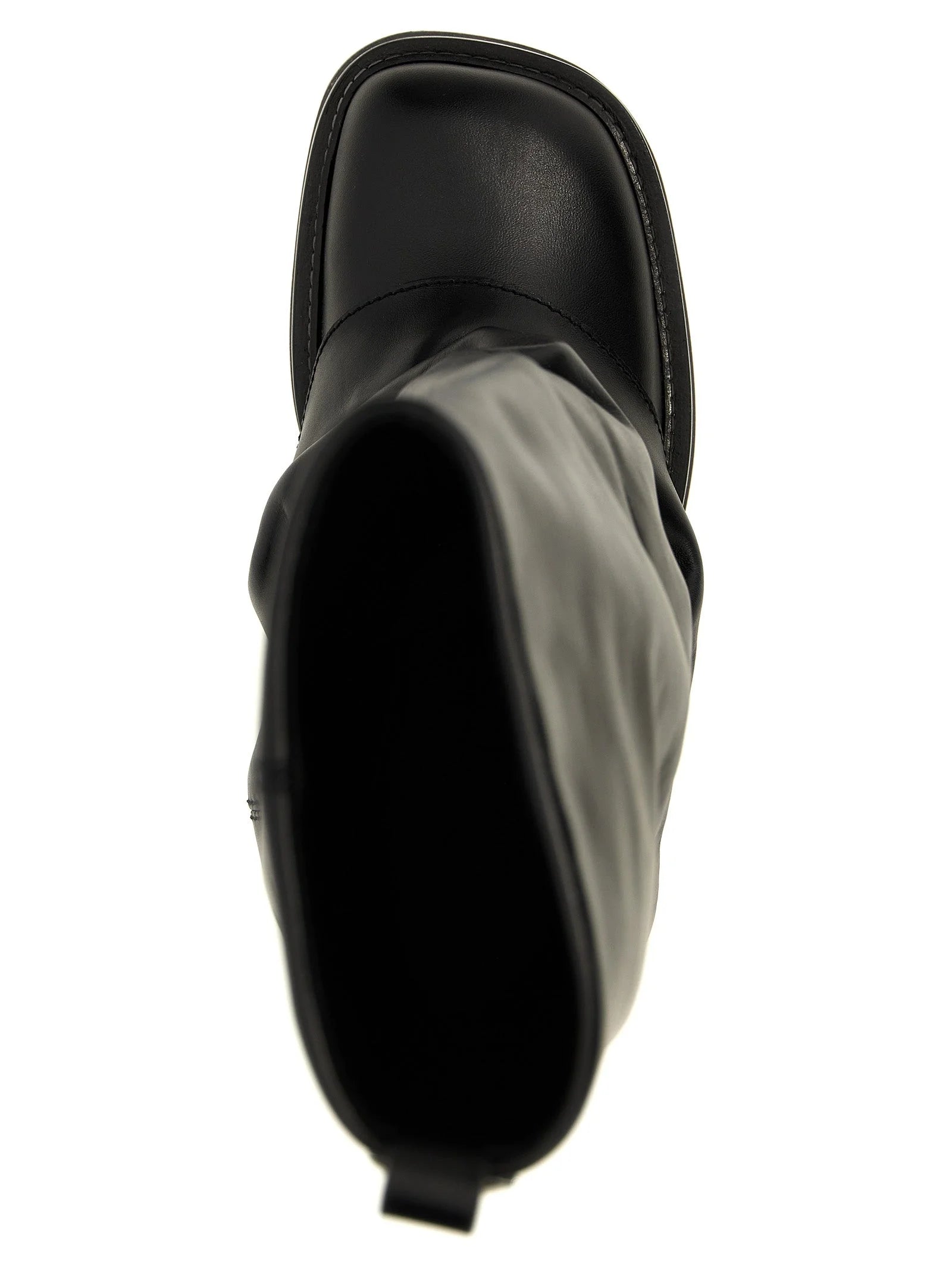 The Attico Black Calfskin Over The Knee - EU40/US10