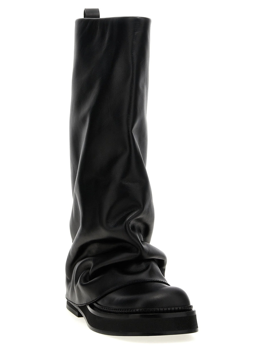The Attico Black Calfskin Over The Knee - EU40/US10