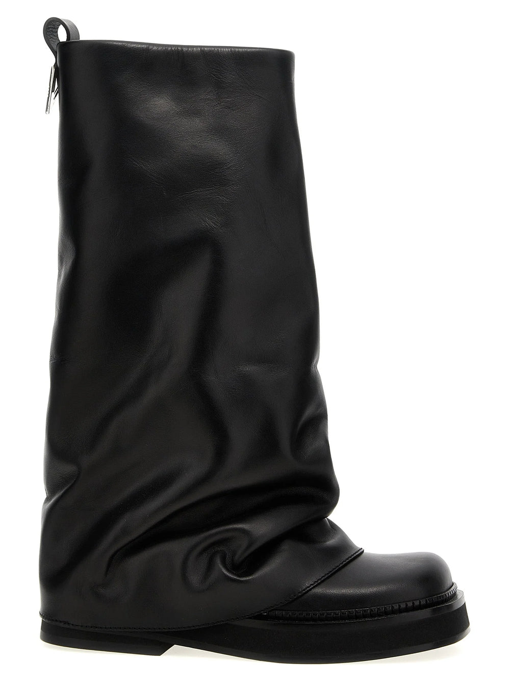 The Attico Black Calfskin Over The Knee - EU40/US10