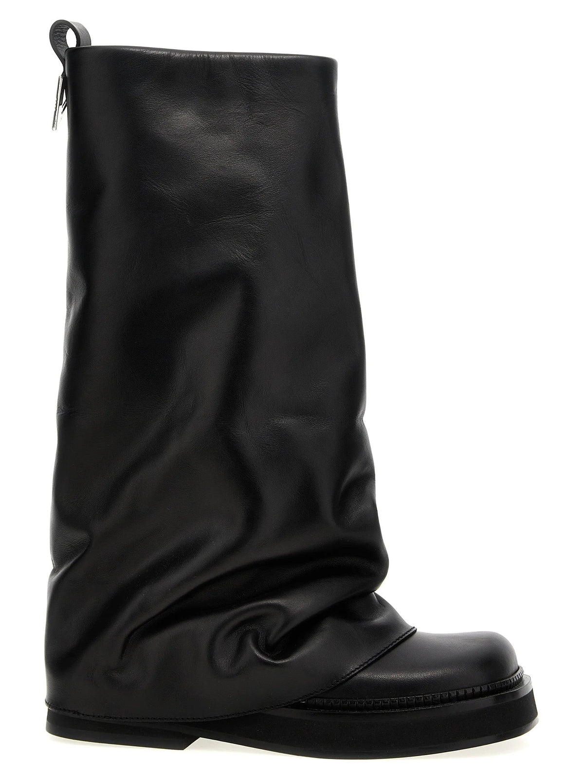 The Attico Black Calfskin Over The Knee - EU40/US10