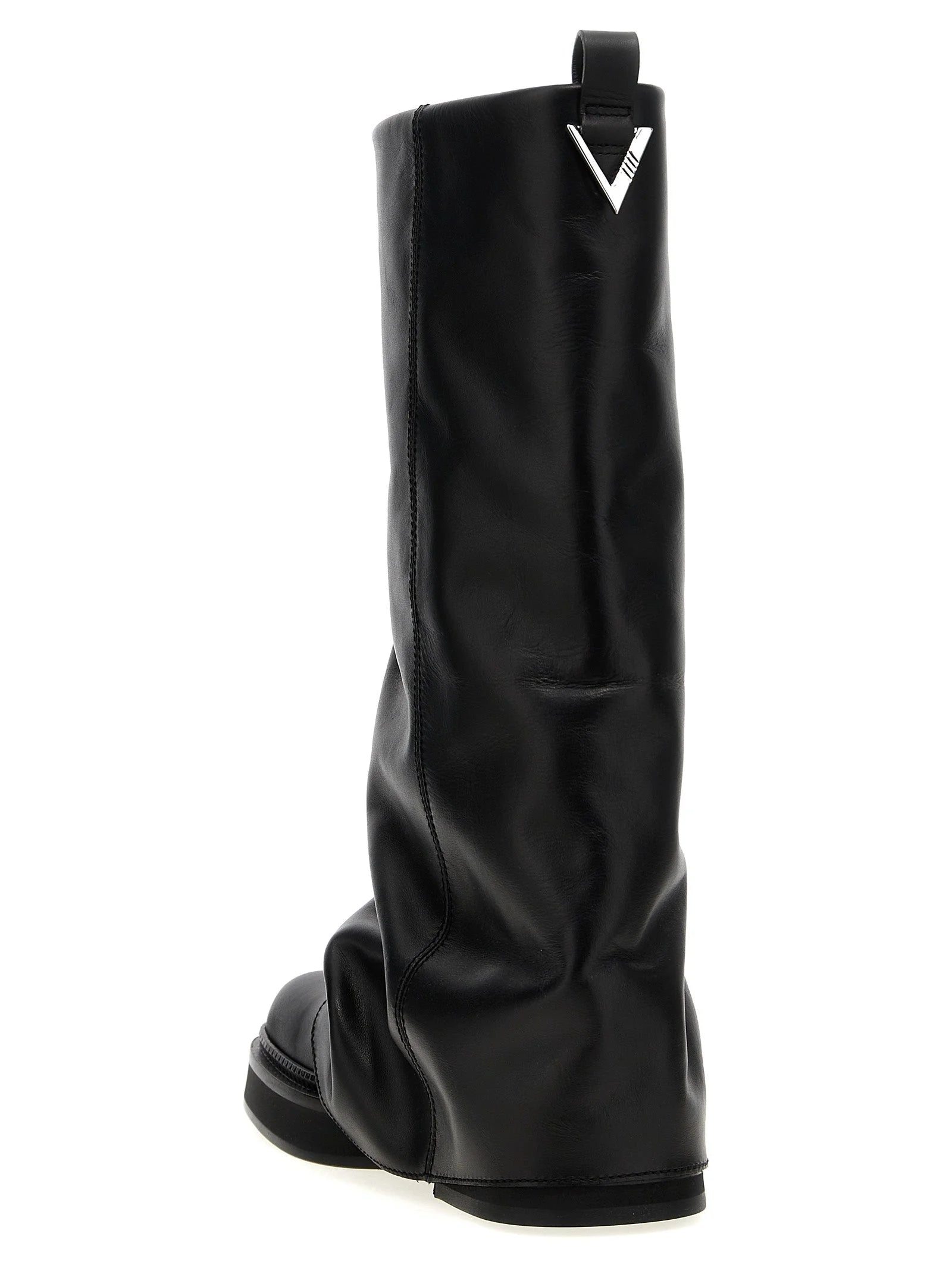 The Attico Black Calfskin Over The Knee - EU40/US10