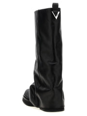 The Attico Black Calfskin Over The Knee - EU40/US10