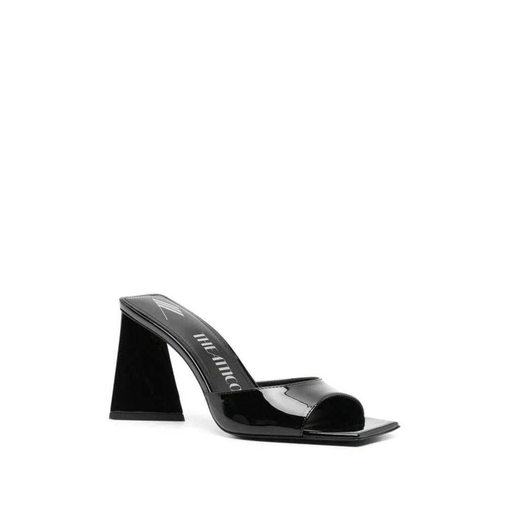 The Attico Black Calfskin Platform Sandals - EU35/US5