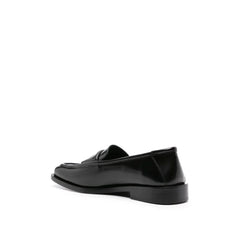 The Attico Black Calfskin Slip-On Loafers