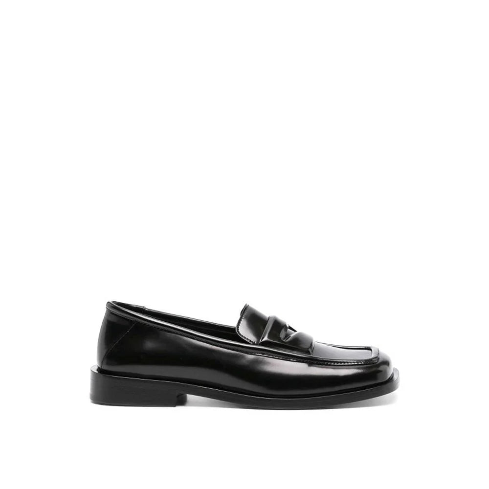 The Attico Black Calfskin Slip-On Loafers