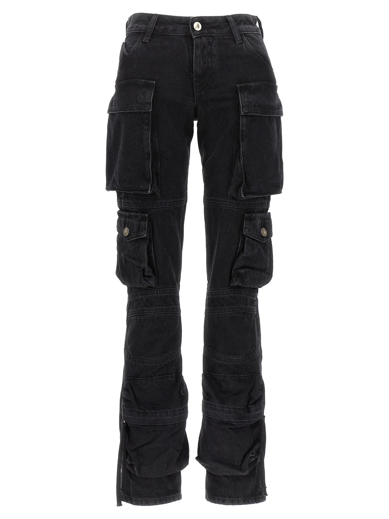 The Attico Black Cotton Cargo Pants