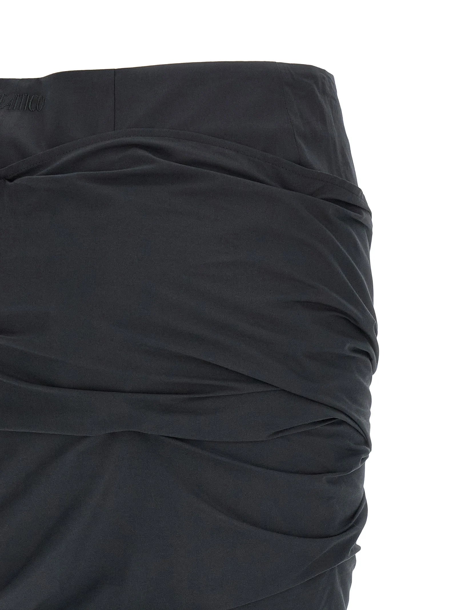The Attico Black Cotton Long Skirt