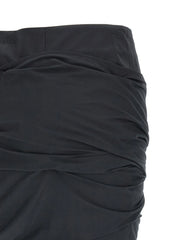 The Attico Black Cotton Long Skirt