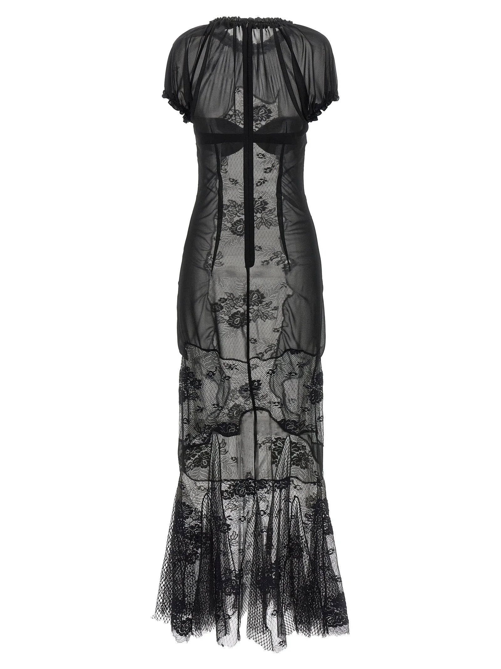 The Attico Black Cotton Midi Dress - IT42