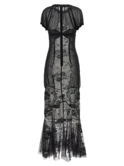 The Attico Black Cotton Midi Dress - IT42