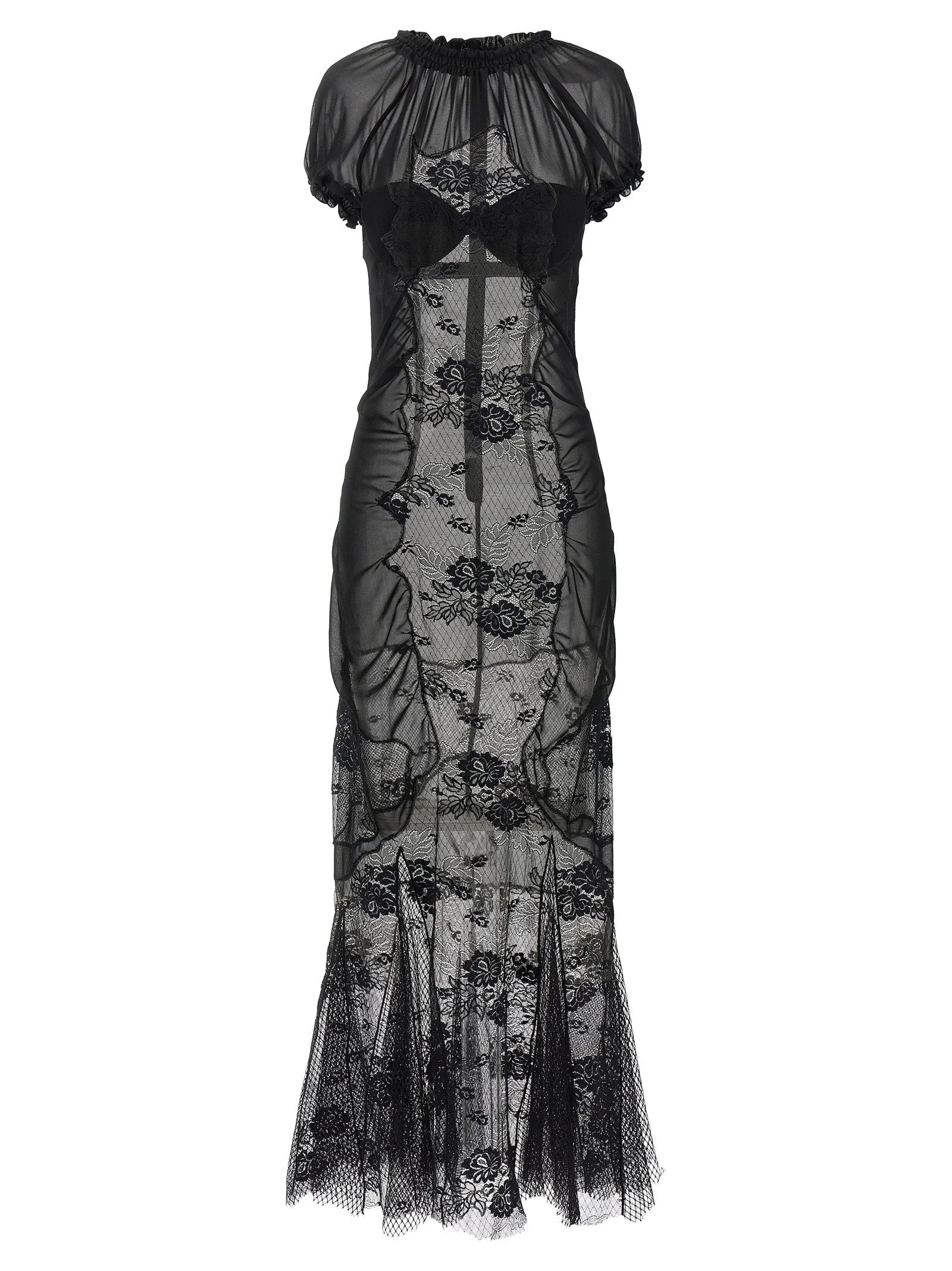 The Attico Black Cotton Midi Dress - IT42