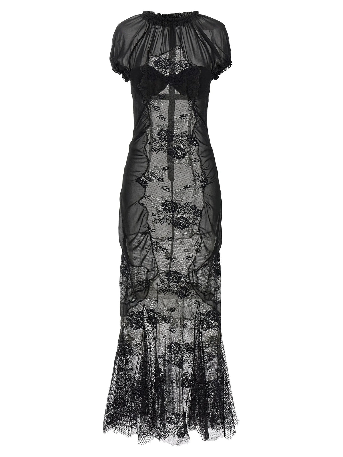 The Attico Black Cotton Midi Dress - IT42