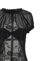 The Attico Black Cotton Midi Dress - IT42