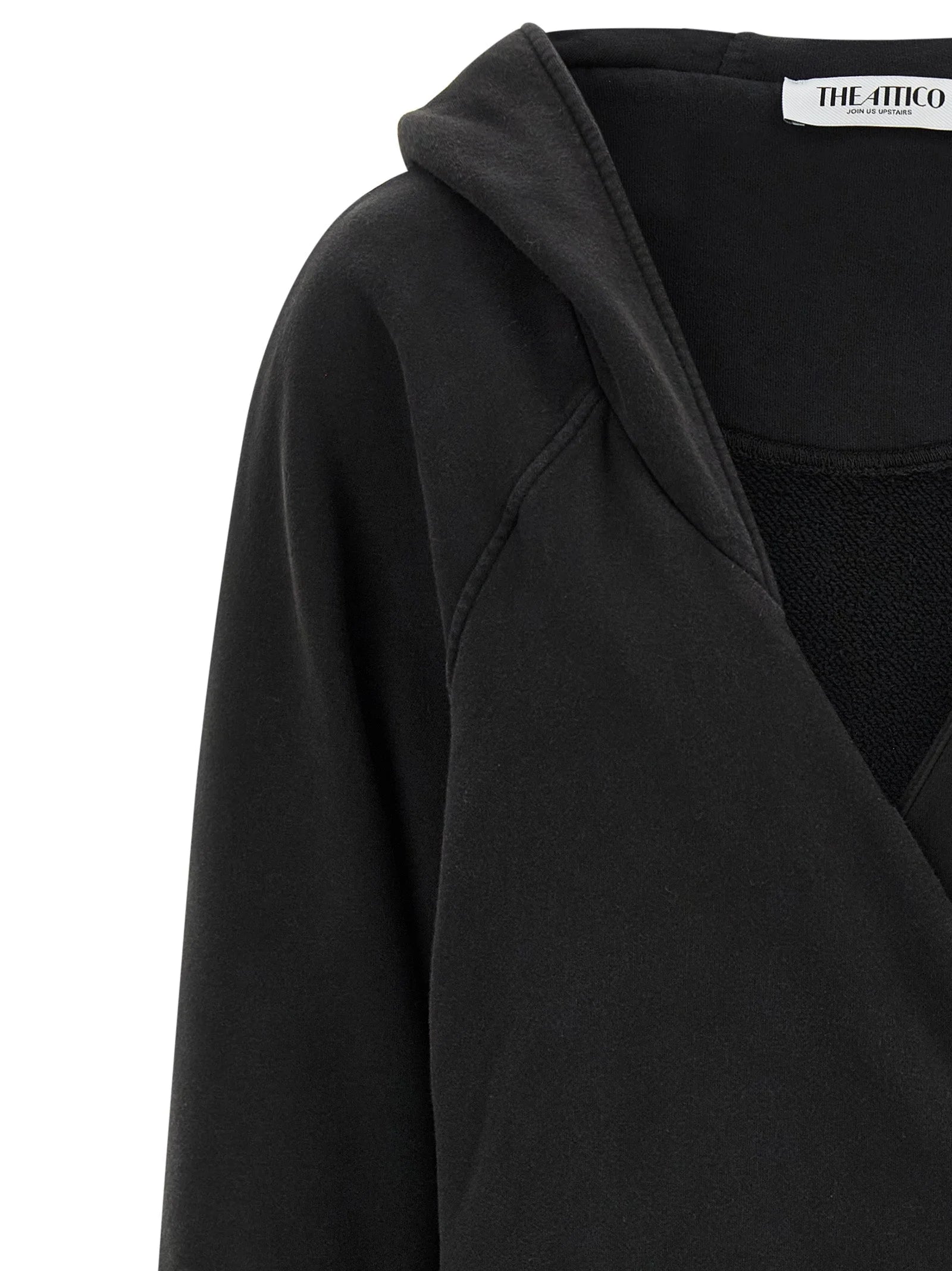 The Attico Black Cotton Short Dress