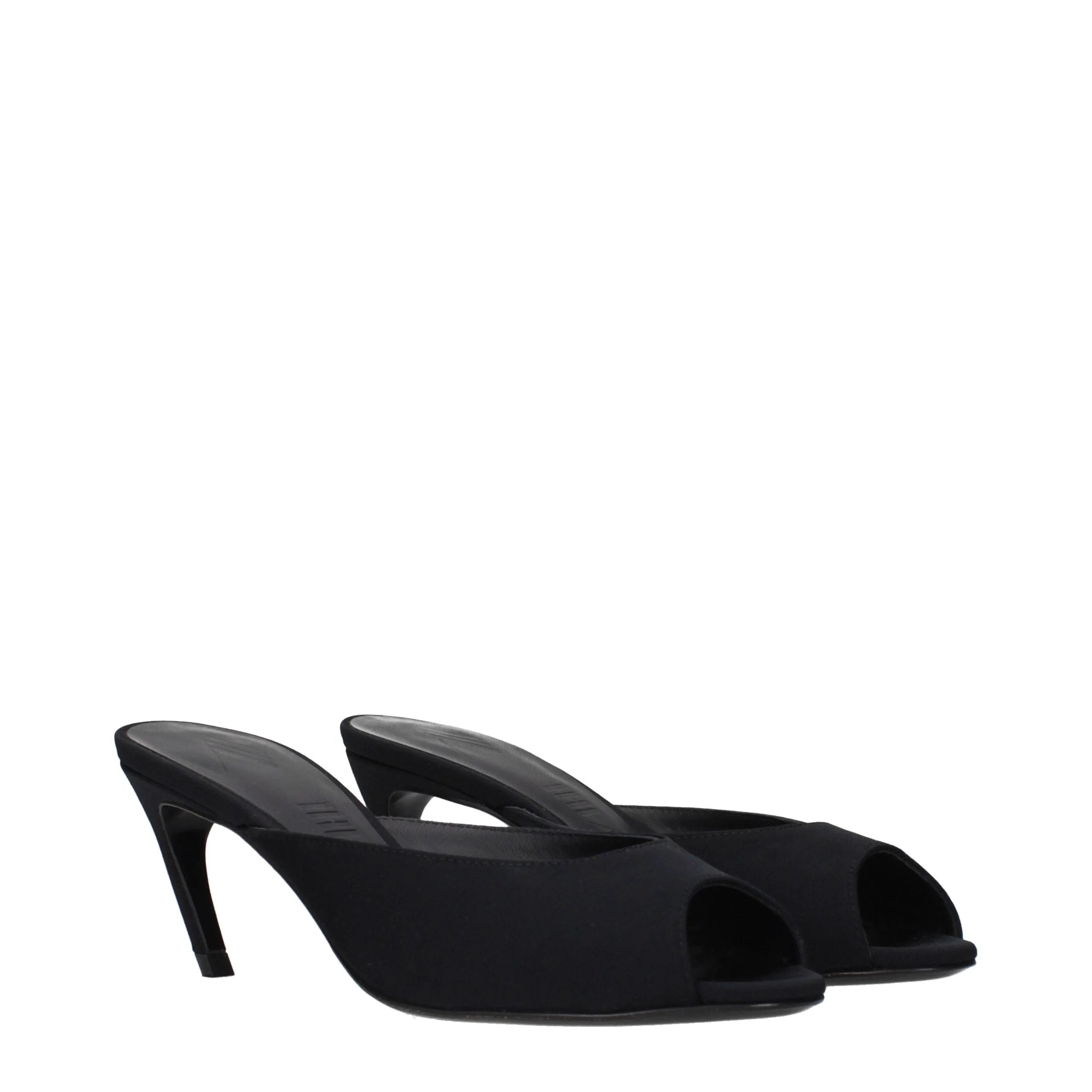 The Attico Black Fabric Flat Sandals