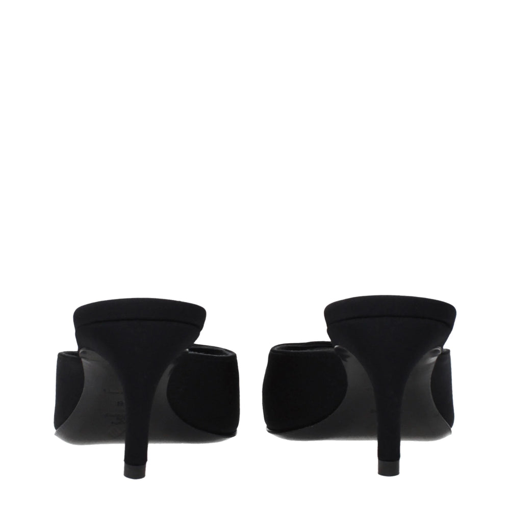 The Attico Black Fabric Flat Sandals