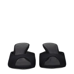 The Attico Black Fabric Flat Sandals