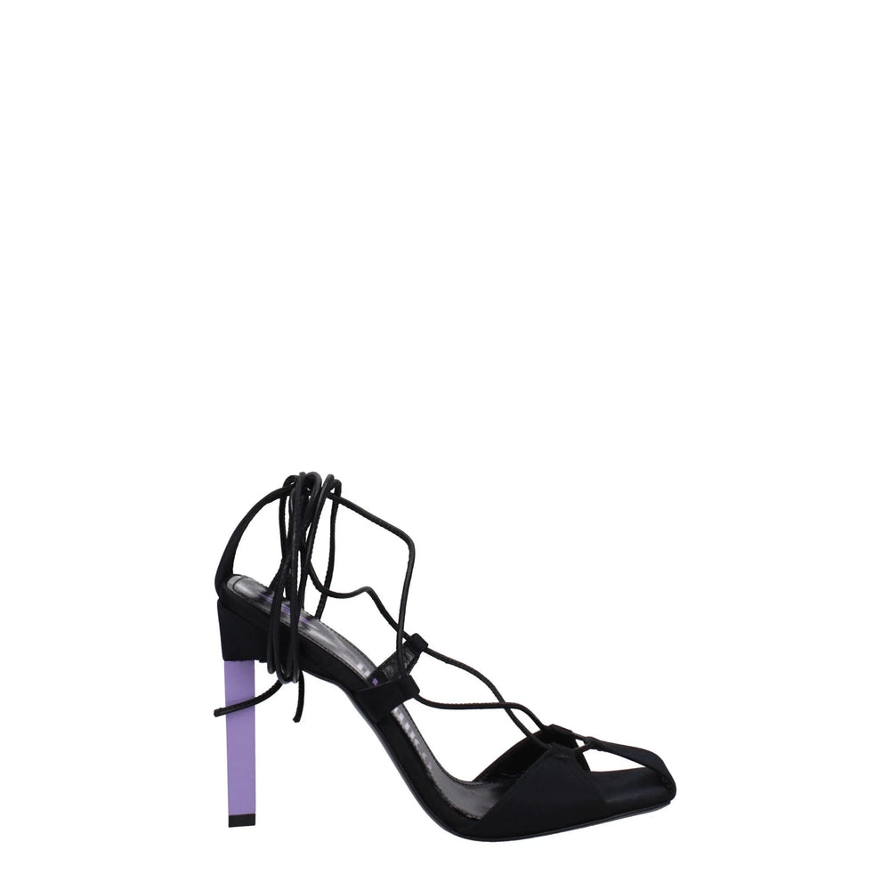 The Attico Black Fabric Stiletto Heels Sandals - Sandals