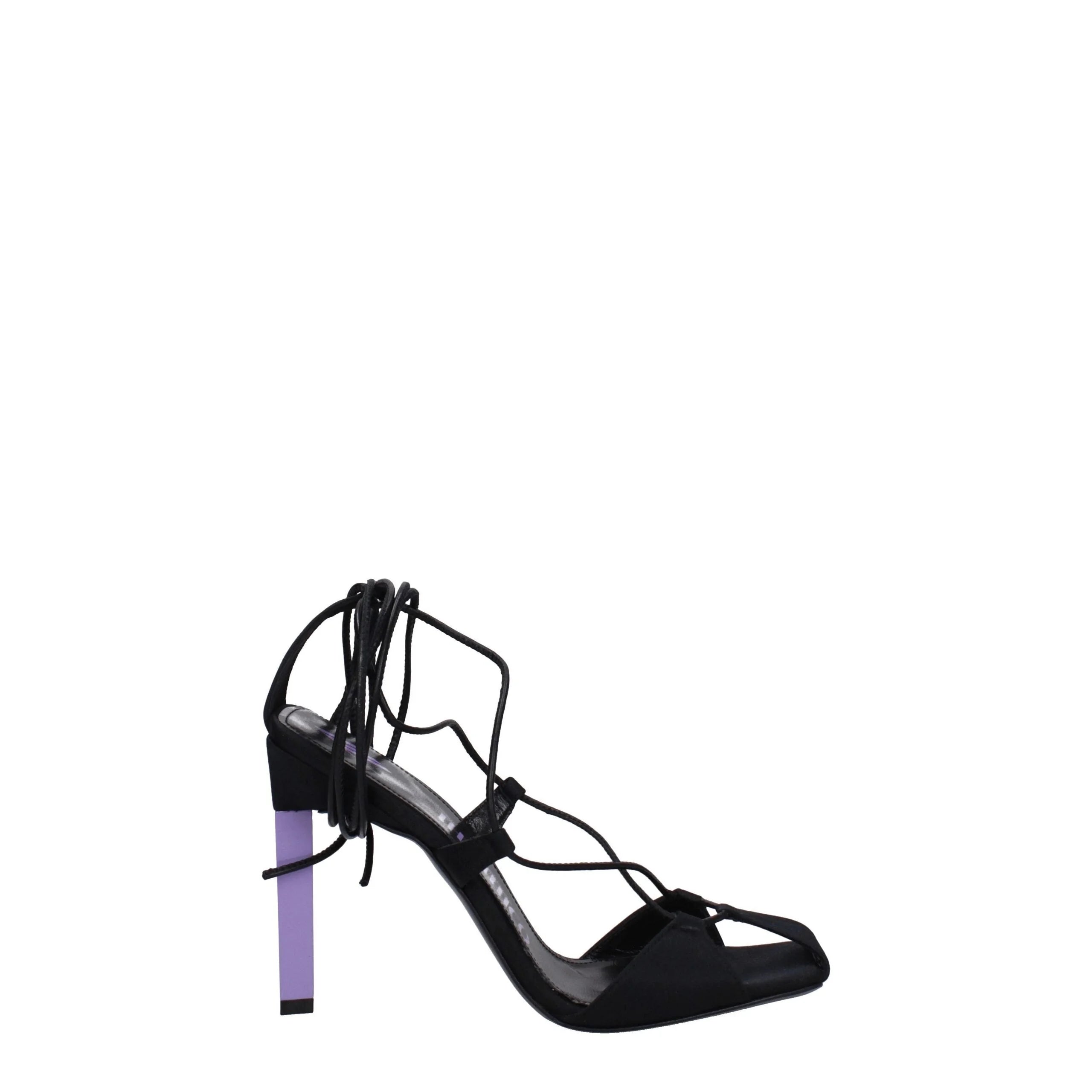 The Attico Black Fabric Stiletto Heels Sandals
