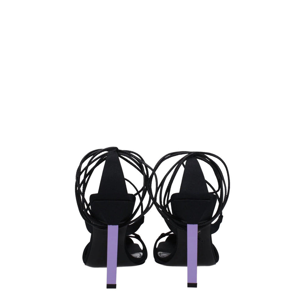 The Attico Black Fabric Stiletto Heels Sandals - Sandals