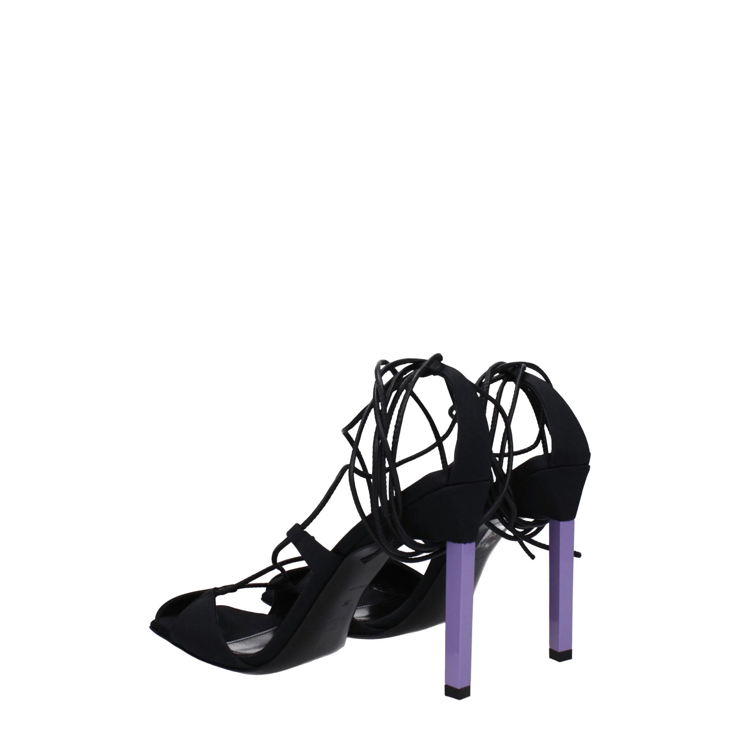 The Attico Black Fabric Stiletto Heels Sandals - Sandals