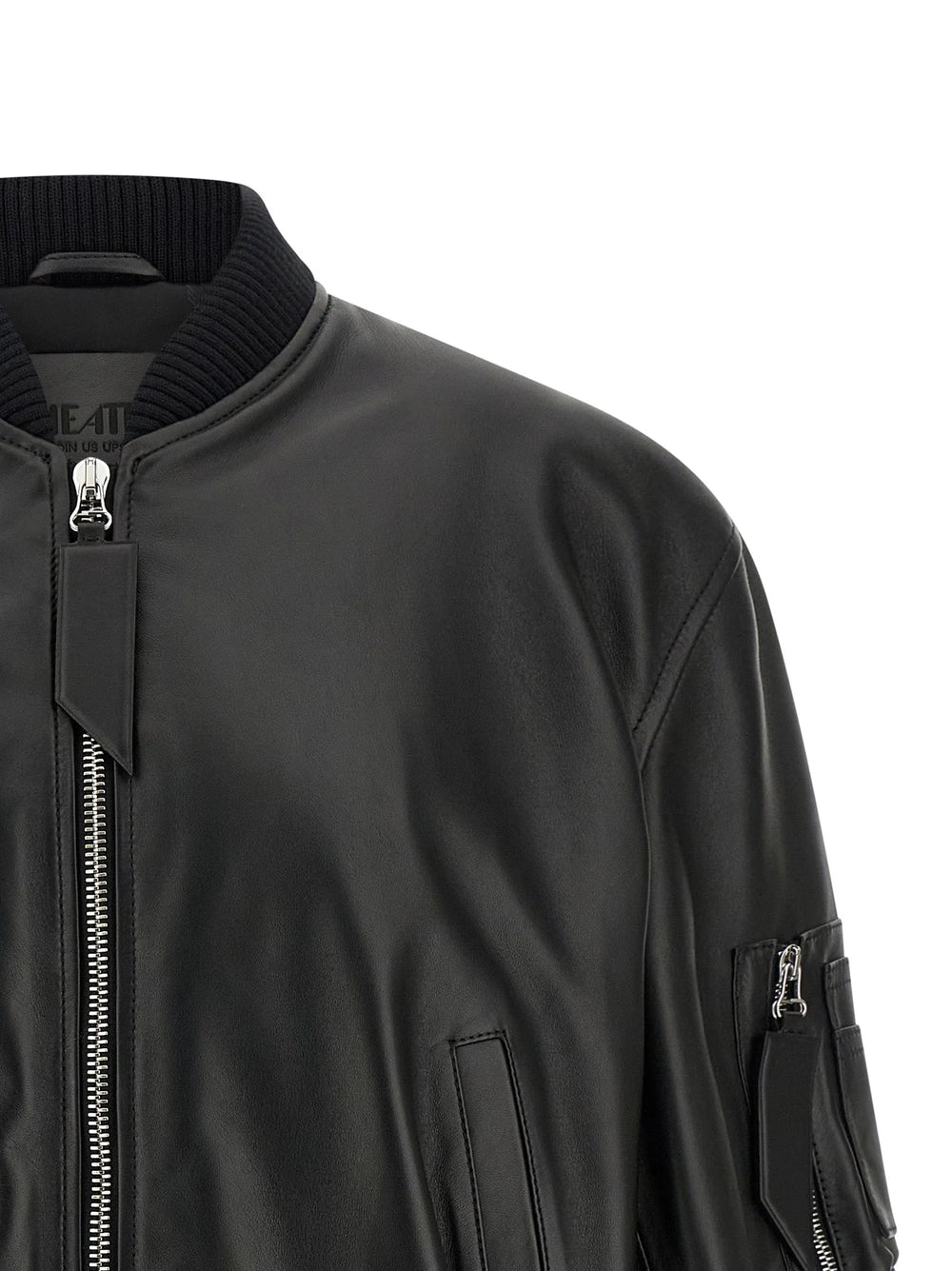 The Attico Black Lamb Leather Leather Jacket - IT38