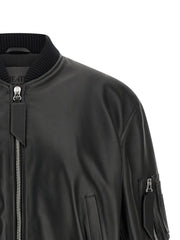 The Attico Black Lamb Leather Leather Jacket - IT38