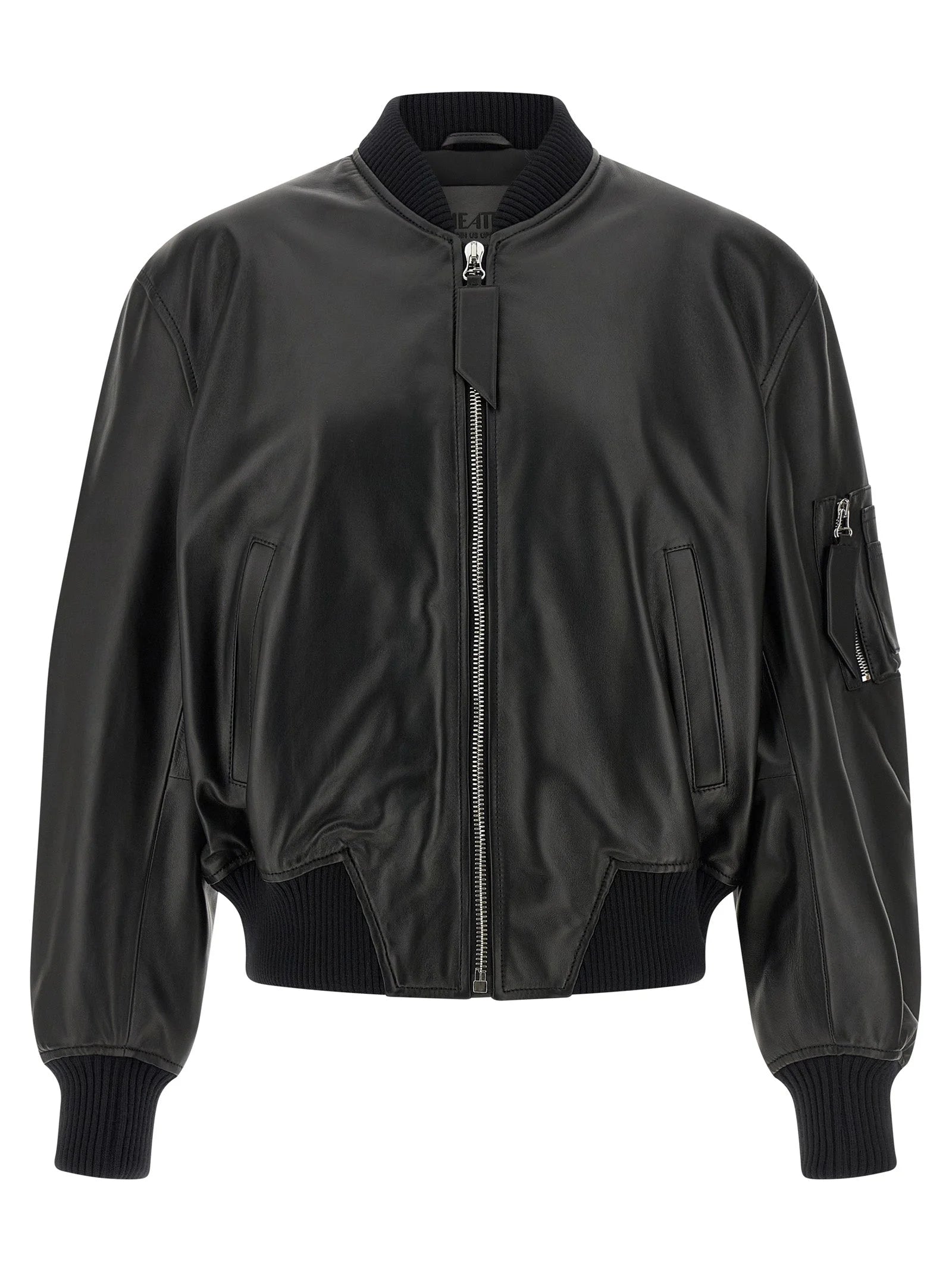 The Attico Black Lamb Leather Leather Jacket - IT38