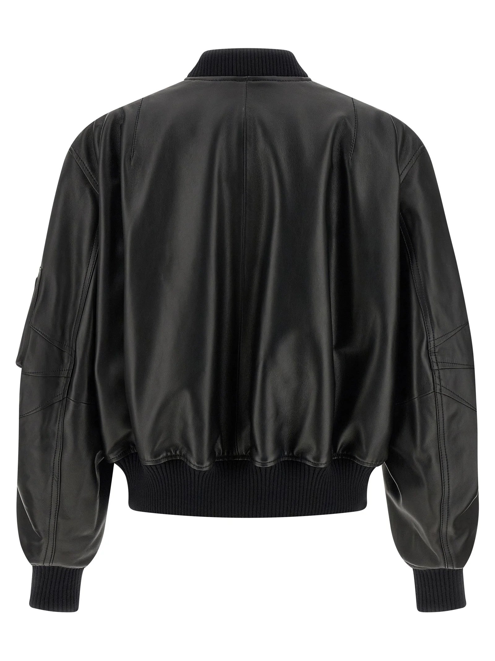 The Attico Black Lamb Leather Leather Jacket - IT38