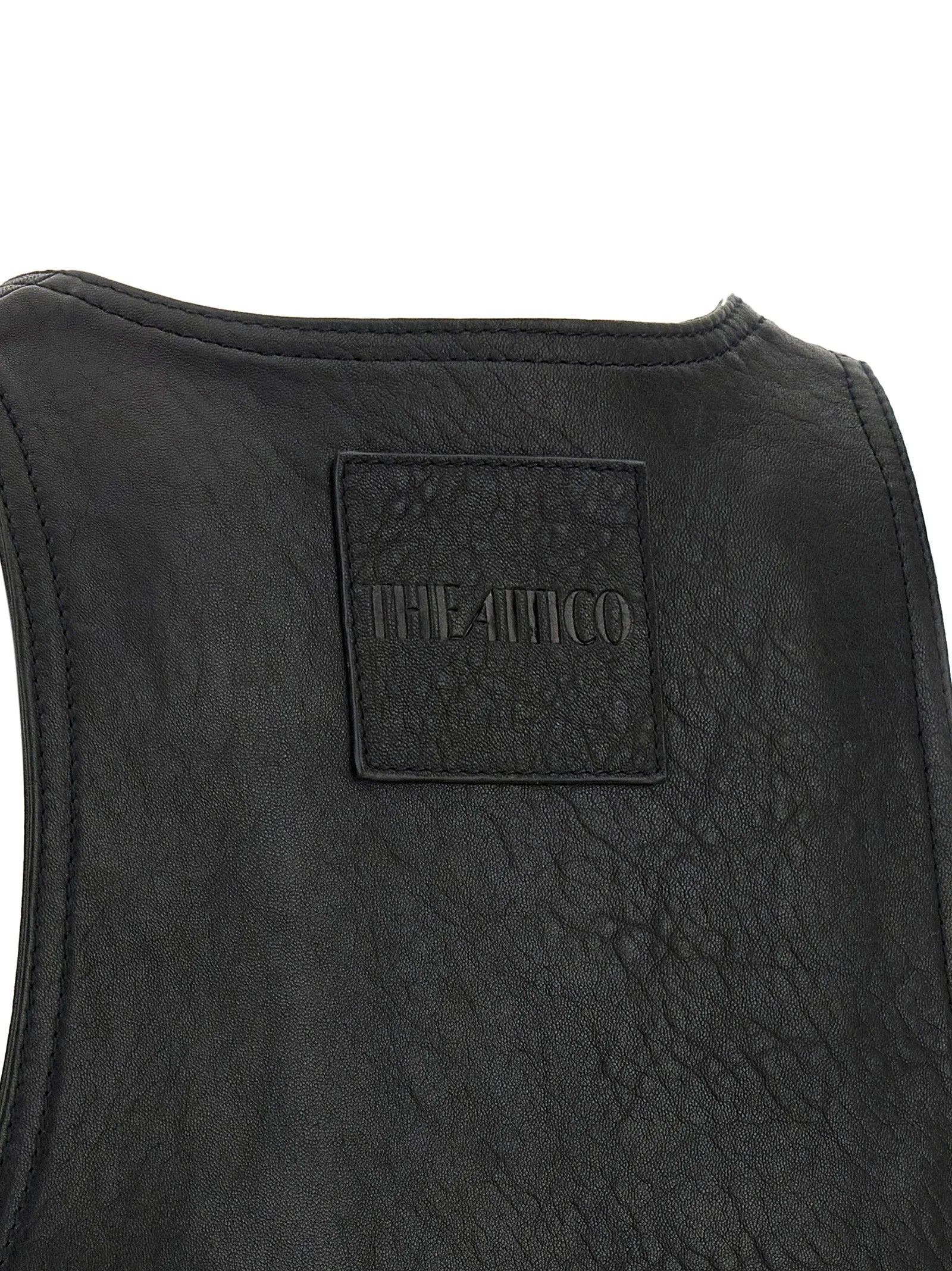 The Attico Black Lamb Leather Sleeveless Jacket - IT40