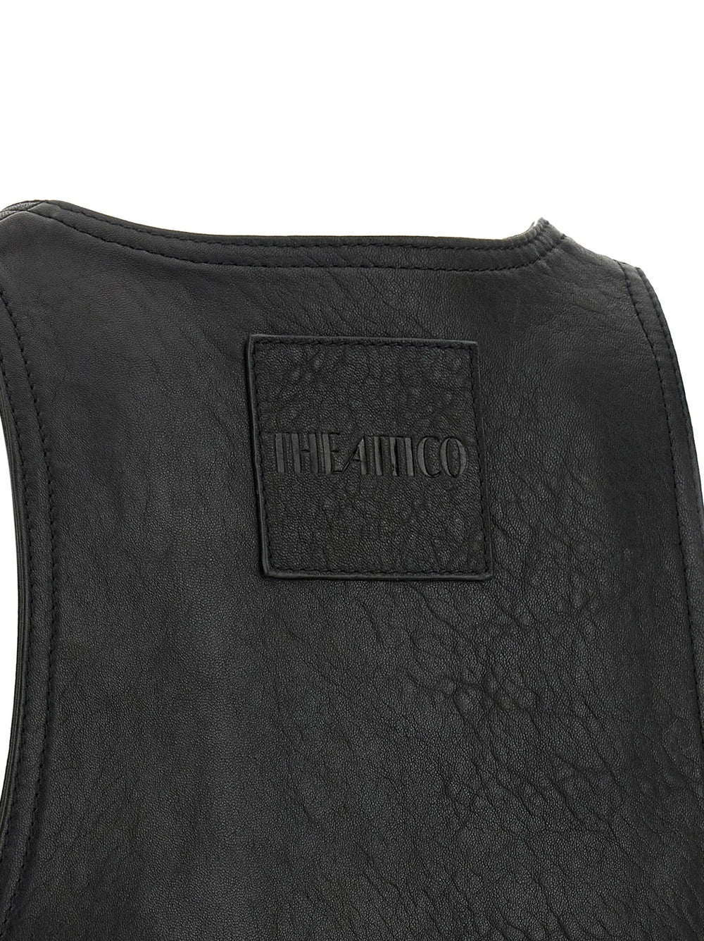 The Attico Black Lamb Leather Sleeveless Jacket - IT40